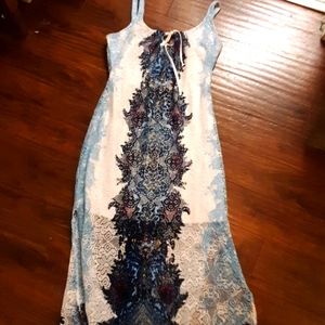 Blue't dress sz 10 blue and white lace